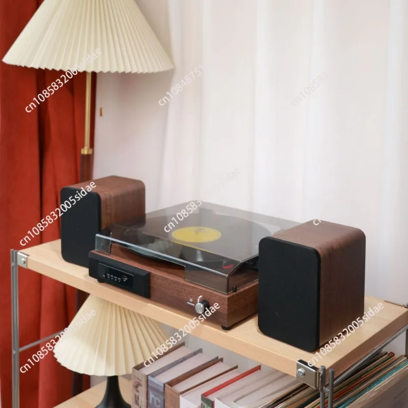 Retro Vinyl Record Player Bluetooth Desktop Phonograph Turntable with External Speakers Dual Stereo Speakers LP Playe