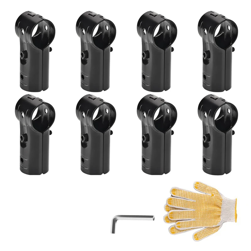 

ABRE-8 Sets 1 Inch T Pipe Clamp,Cold Rolled Steel Connector Chain Link Fence Parts End Rail T Clamp For 1 Inch (25Mm) OD Pipe