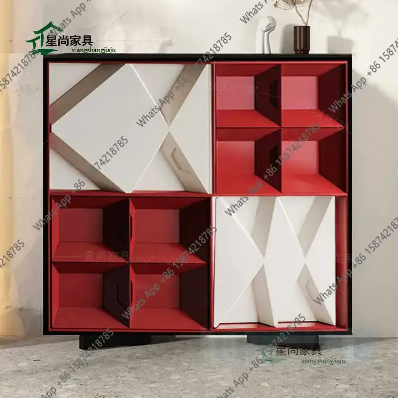 

N68 Новый дизайнерский шкаф-тумба с художественной росписью, гравированный шкаф для обуви в прихожую, высококлассный и стильный