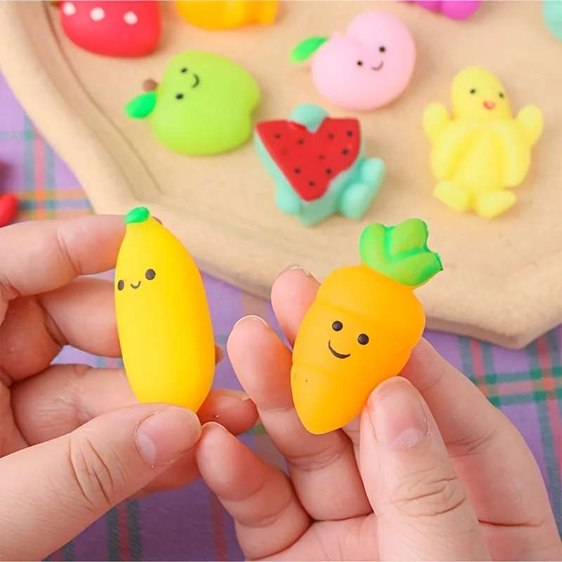 1-24pcs Mochi Squishy Toys Set for Kids Mini Squishies Fruit Squeeze Pack Cute Stress Relief Anxiety Birthday Gift Adults Kids