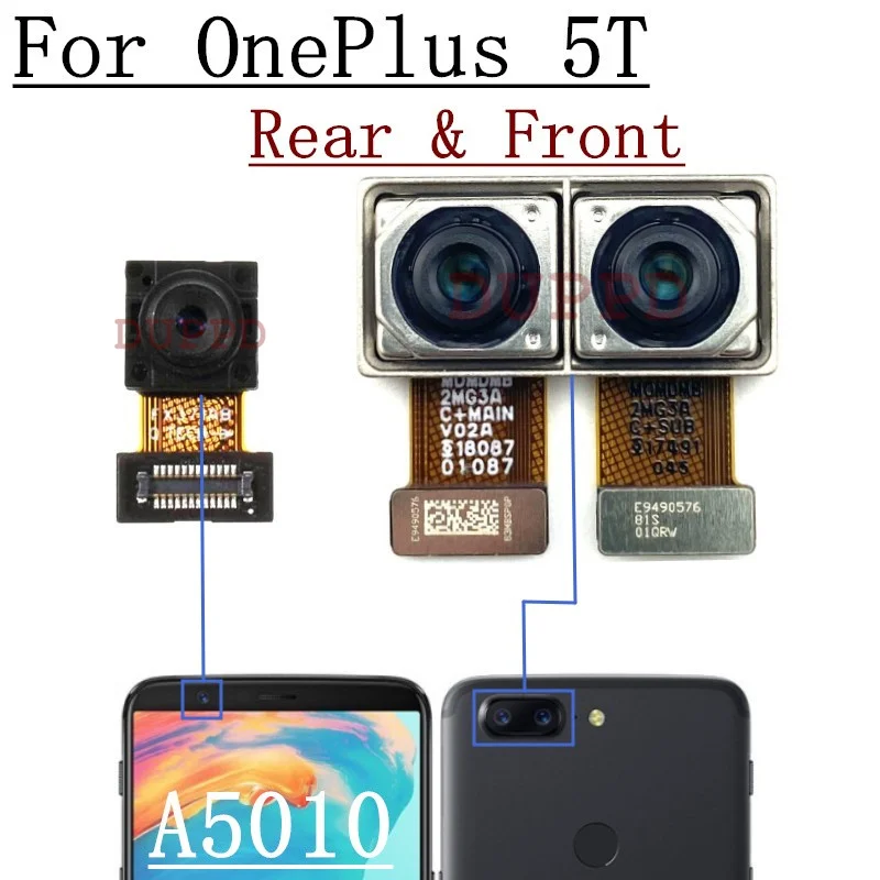 Front Rear Camera For OnePlus 5 5T A5000 A5010 Selfie Original Frontal Wide Backside Full Set Camera Module Spare