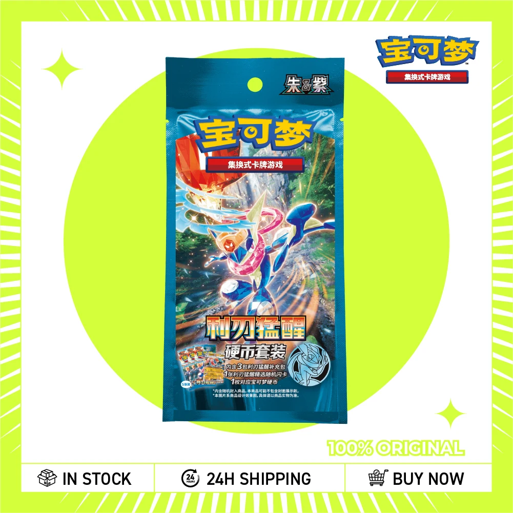 new-in-stock-100-original-chinese-pokemon-ptcg-sv-booster-box-gem-pack-vol1-4-badge-coin-set-collectible-kid's-birthday-gift