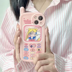 Cute Anime Role Sailors Moon Anime Case for IPhone 13 12 11 14 15 Pro Max Cartoon Transparent Big Brother Back Protect Covers