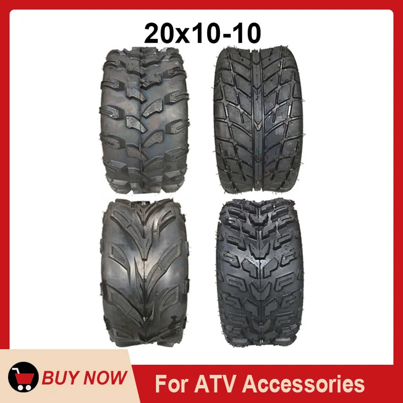 

10" Inch Tyre 20x10-10 Tubeless Tire for Motorcycle ATV Go Kart Quad Buggy 4 Wheel High Quality Thick Off-road Vehicle