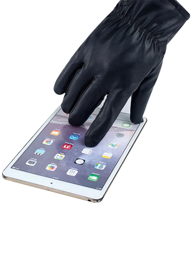 Sarung Tangan Pemanas Elektrik Layar Sentuh Sarung Tangan Hangat USB Kulit PU Tahan Air Tahan Angin Pria Wanita untuk Sepeda Motor untuk Bersepeda Ski