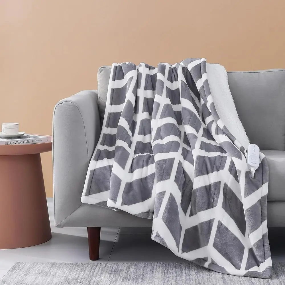 

Electric Blanket Heated Throw, 50" x 60" Heated Blanket with 5 Heat Levels & 3 Hours Auto O, ast Heating Blankets with ETL & CC