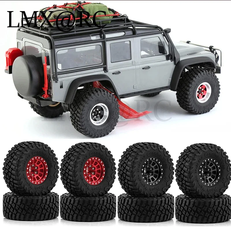 

4PCS TRX4M 1 Inch Metal Wheels with Tires Upgrade Hub Tyre Set for 1/18 RC Crawler Car Traxxas TRX4-M Defender Bronco SCX24 FMS