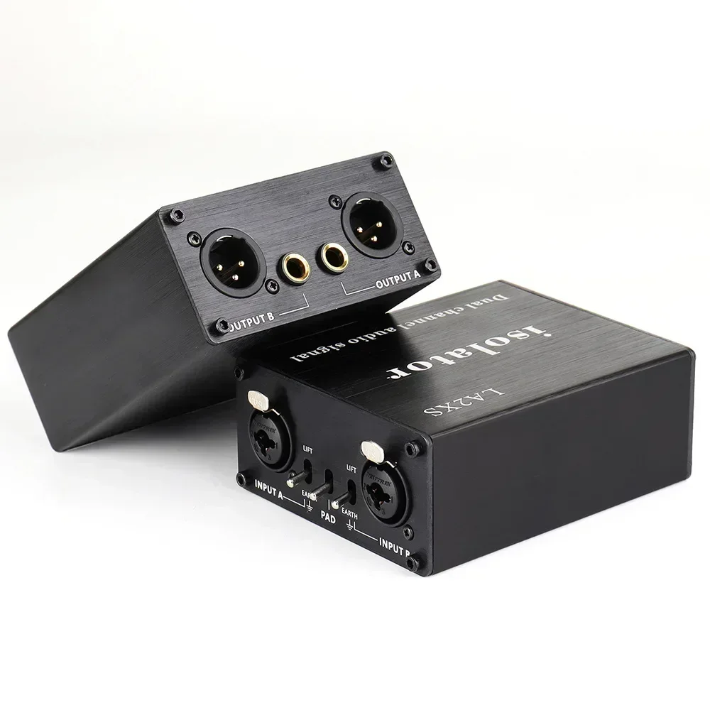 LA2XS Audio Isolator Dual RCA And XLR Noise Reduction Filter Noise Eliminating Dual Channel 6.5 XLR Mixer Audio Isolator