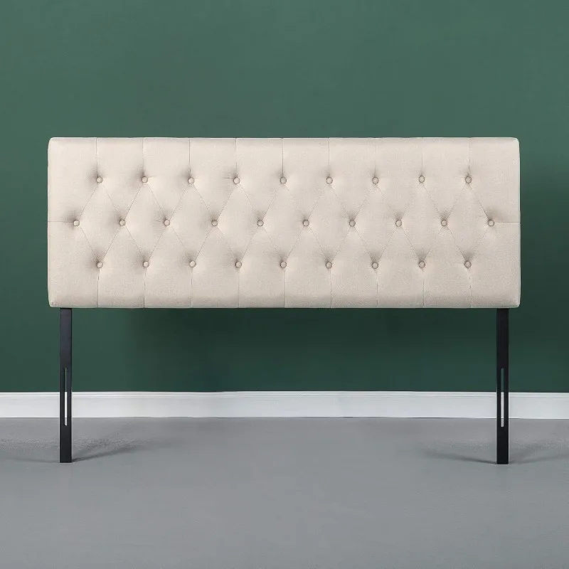 2025Button Tufted Upholstery,  Trina Upholstered Headboard, Adjustable Height, Easy Assembly, Taupe, Full