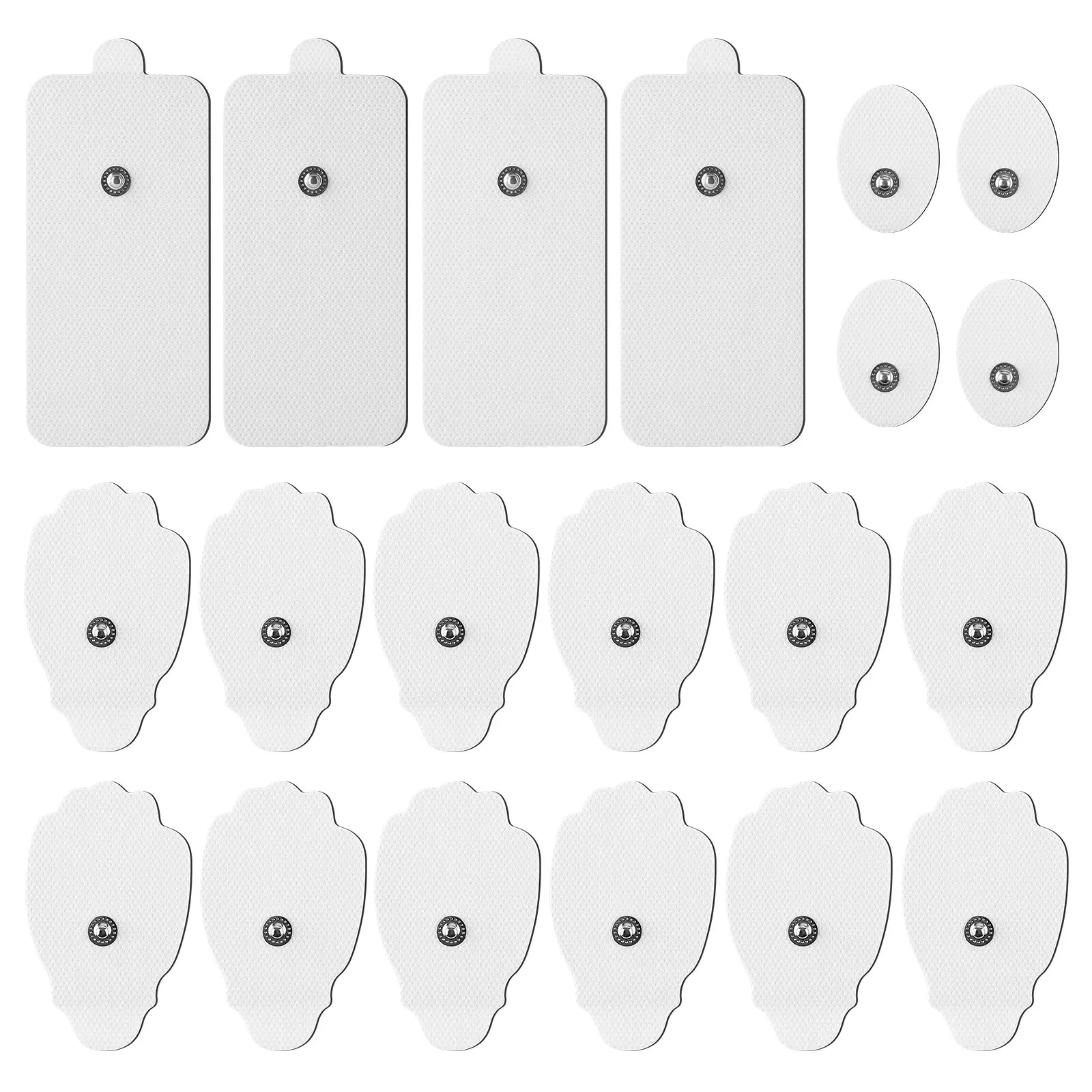 20 Electrode Plate Combination Set Premium TENS Unit Replacement Pads - Snap-on Electrodes for Pain Relief Muscle Stimulatio