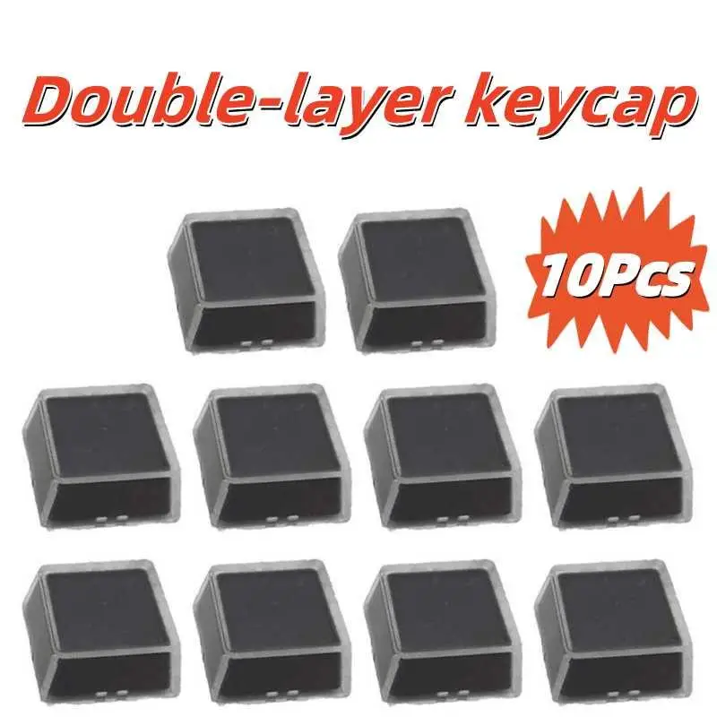 10Pcs Transparent Keycaps Double-layer Keycaps Removable Paper Clips Custom MX Switch Relegendable Keycap Shell Protection