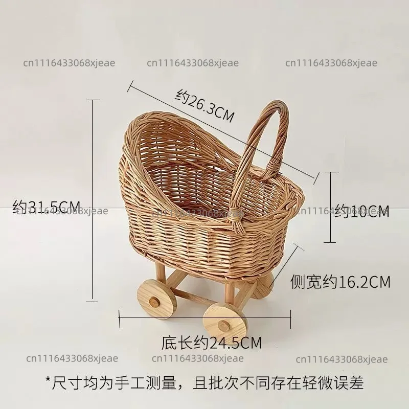 Rattan trolley flower basket floral decoration material flower arrangement flower basket gift ornament