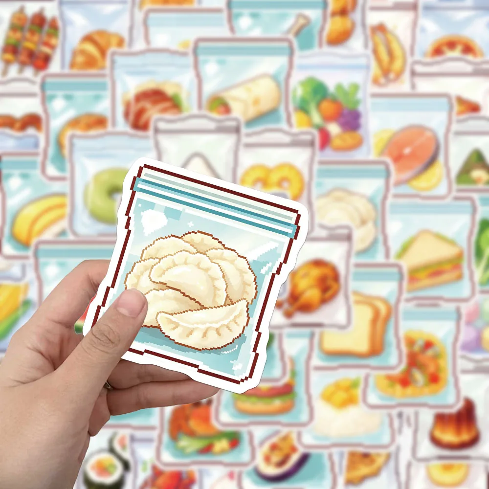 50PCS Creative Bagged Food Exquisite Cartoon Stickers Exquisite DIY Phone Cases Notebook Personalized Decorative Stickers