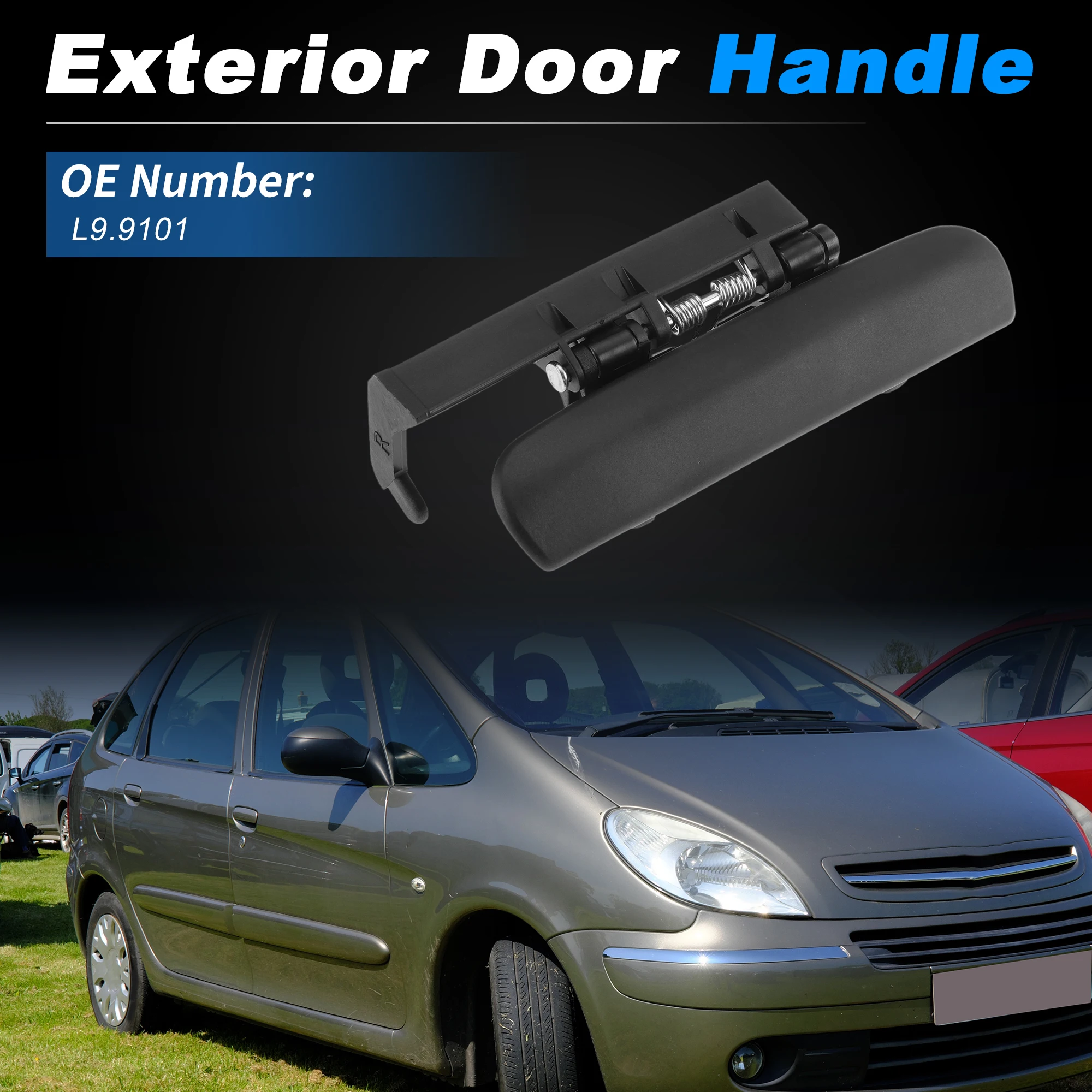

Наружная ручка передней правой двери UXCELL №9101.L9 для Citroen XSARA (N1) 1997-2005, черная, 1 шт.
