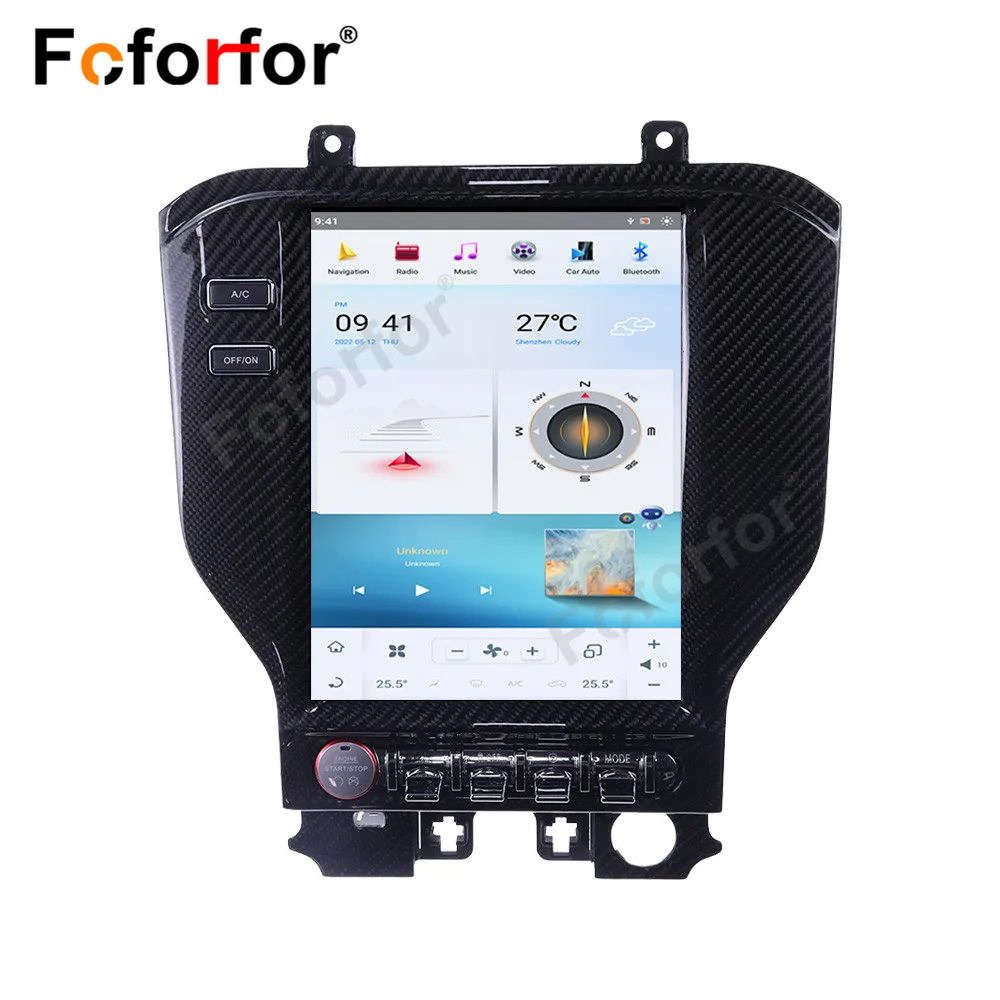 

Android13 Carbon Fiber Vehicle TouchScreen Car Radio GPS Navigation For Ford Mustang 2015-2021 Multimedia Player Stereo HeadUnit