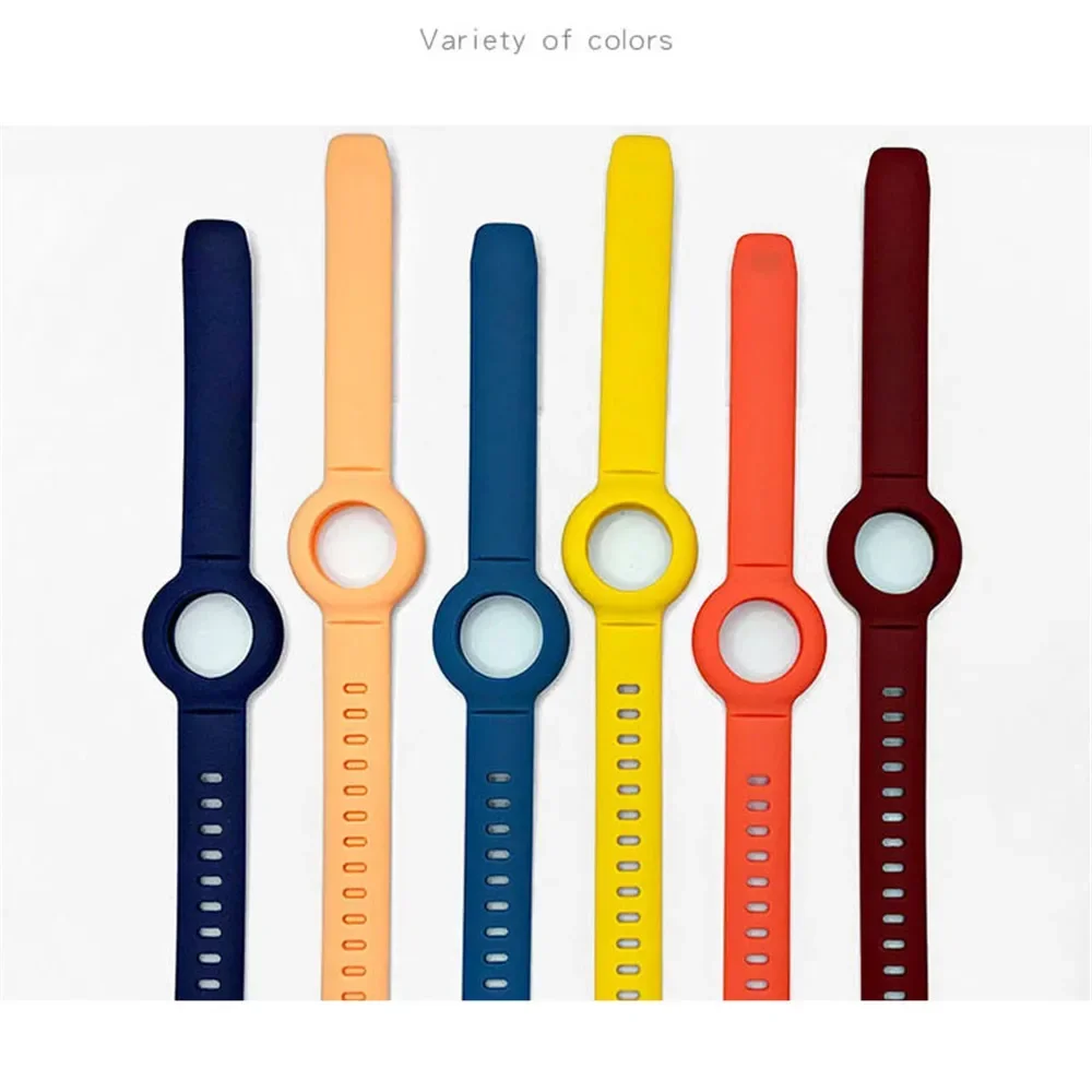 애플 에어태그용 소프트 실리콘 스트랩 케이스, 스크래치 및 낙하 방지 팔찌 보호 커버, 에어태그 어린이 시계 스트랩 쉘