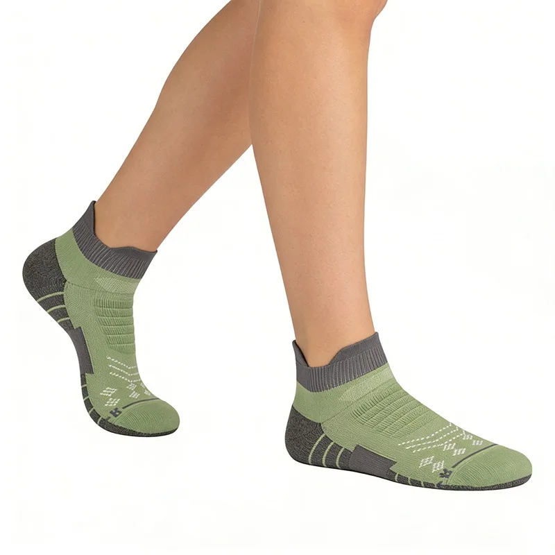 2 زوج منشفة أسفل جوارب رياضية أنبوب قصير الرجال الجوارب تشغيل الجوارب المضادة للبكتيريا امتصاص العرق عدم الانزلاق تنفس