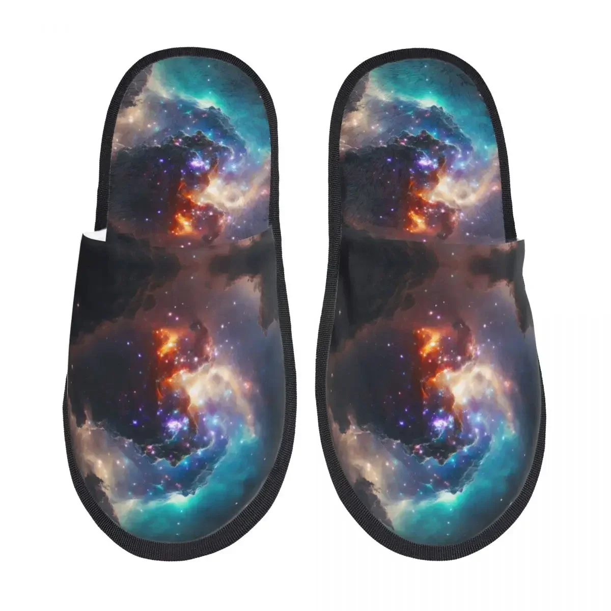 Fur Slipper For Women Men Fashion Fluffy Winter Warm Slippers Nebula With Galaxies Space Cosmos House Shoes