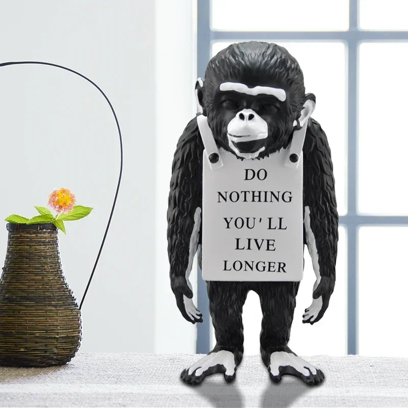 Modern Home Decor Banksy Statue Creative Room Decor Monkey Sculpture Animal Decoration Home Accessories Figurines For Interior