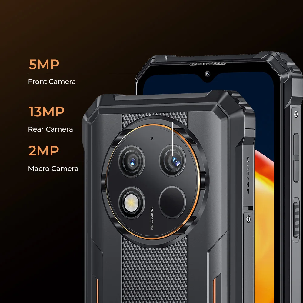 Oukitel WP28 E Rugged Cell Phone 6.52-inch HD+ Display 10600mAH Smartphone IP68 &IP69K & MIL-STD-810H Rear Camera 13MP Phone