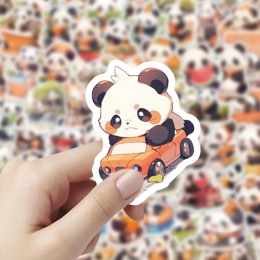 100 قطعة ملصقات الباندا اليومية الكرتون لطيف الكنز الوطني الباندا صندوق أدوات مكتب ملصقات مقاومة للماء #5