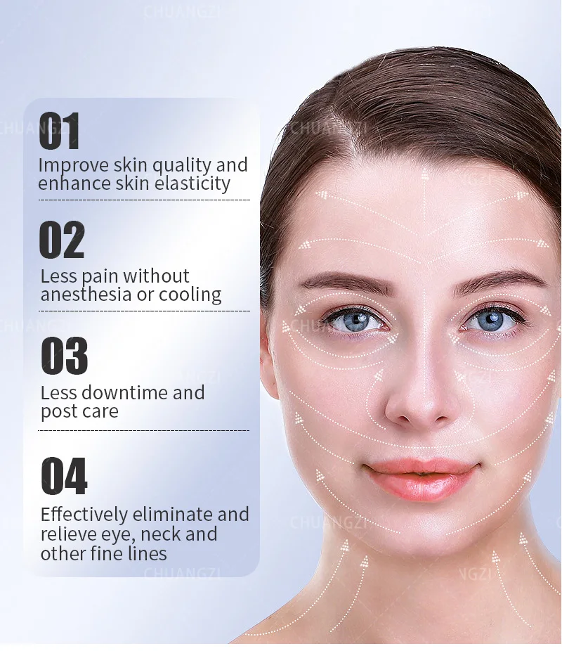 2 In 1 Gold RF Microneedle Machine, Fractional Radiofrequency Microneedling Device for Acne Scar Removal, Stretch Mark Reduction