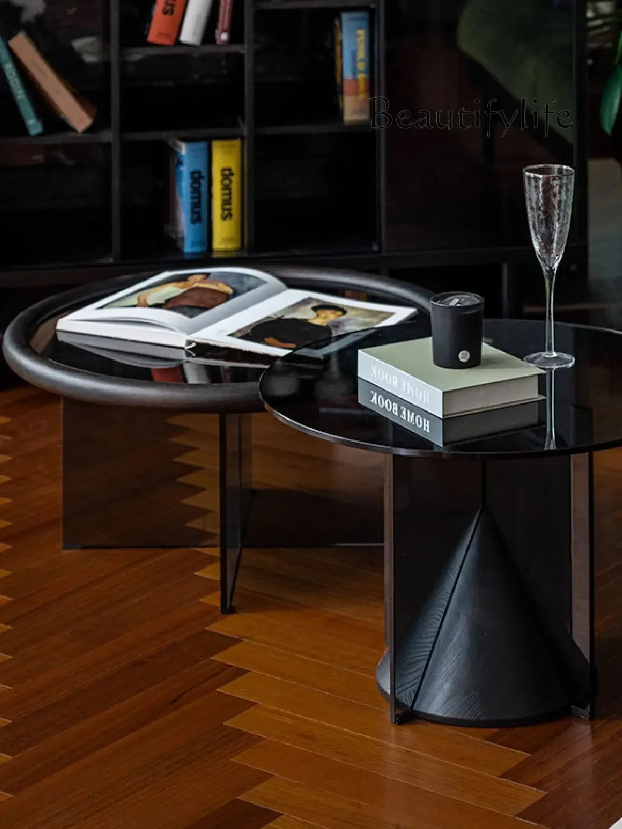 

Modern simple coffee table light luxury high-end living room home new small apartment round glass creative