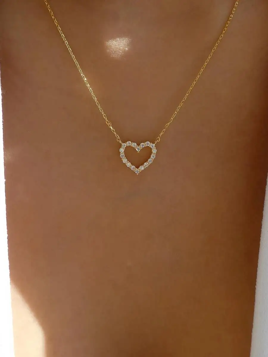 Collar con Corazón de Diamantes de Imitación para el Día de San Valentín, Regalo para Mamá, Perfecto para el Día de la Madre