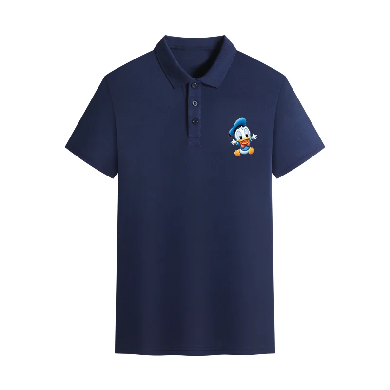 جديد الصيف ميكي ماوس سلسلة النص المطبوعة قميص بولو أنيق للرجال والنساء في الهواء الطلق الترفيه الرياضة تنفس الملابس