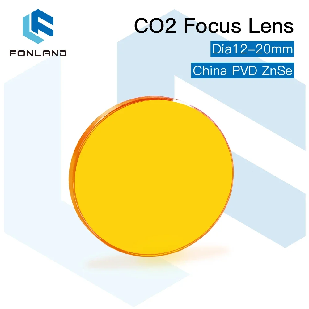 FONLAND China CO2 ZnSe Focus Lens Dia.12/15/18/19.05/20MM FL38.1/50.8/63.5/101.6/127MM for Laser Engraving Cutting Machine