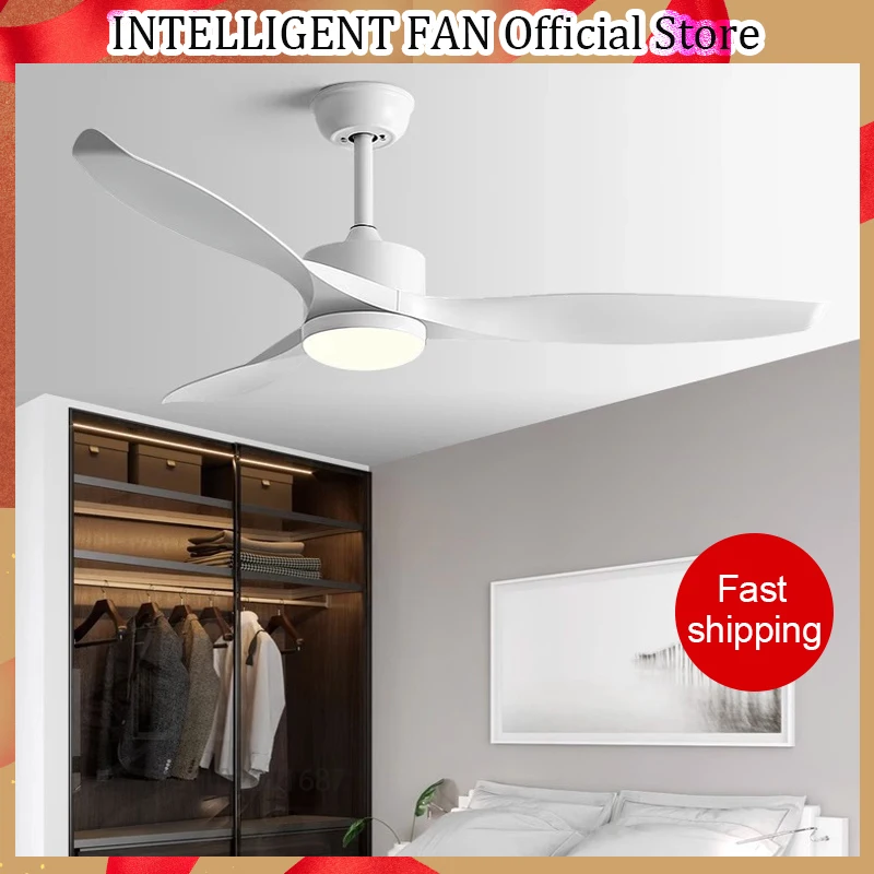 

52inch Black Walnut Grain 3 ABS Blade Pure Copper DC 35W Motor Ceiling Fan With 24W LED Light Support Remote Control