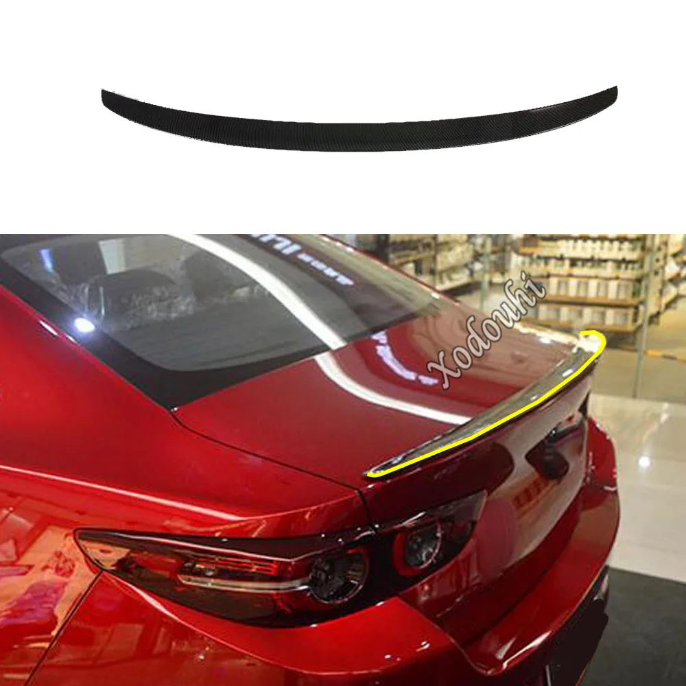 For Mazda 3 Mazda3 Axela M3 2019 2020 2021 2022 Frame Stick Carbon Fiber Rear Tail Spoiler Side Triangle Wing Window Bezel Trim