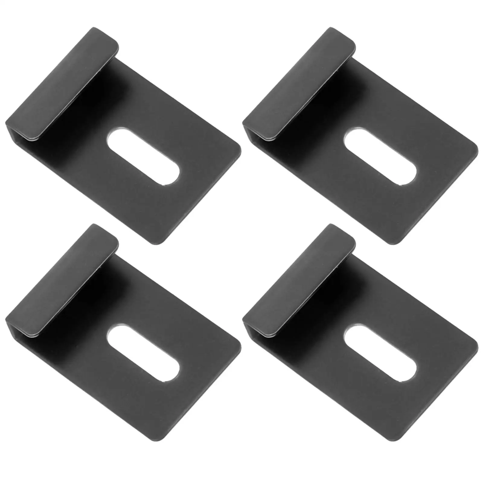 

4 Pcs Mirror Clamps Heavy Duty Wall Mount Stainless Steel 304 Black Wide Channel Frameless Mirror Brackets Wall Display Hanger
