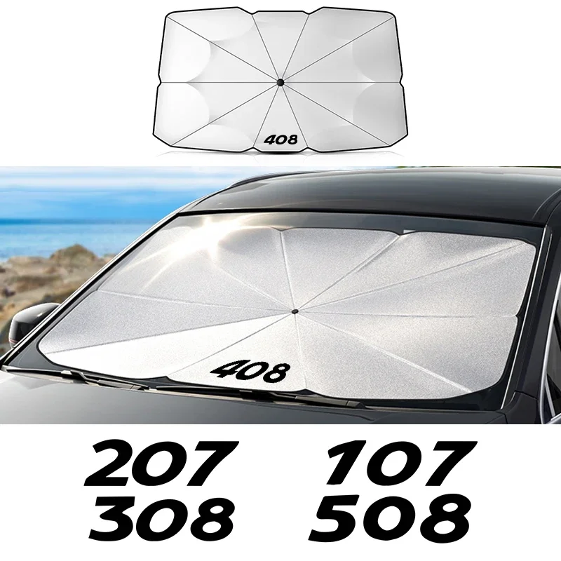 Suitable for Peugeot 108 206 207 208 307 308 407 3008 Rifter Foldable Sunscreen Insulation Windshield UV Parasol Accessories