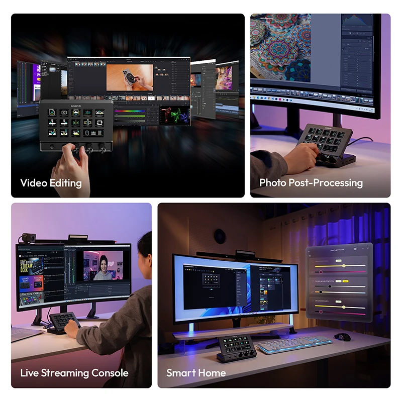 Ulanzi D200X All-in-One Creative Deck Studio Controller for Video/Photo Editing 8-in-1 Docking Station with Audio Jack 4K HDMI - view 2