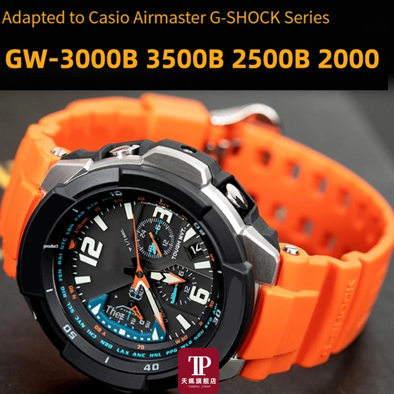 Silicone Watchband For Casio G-SHOCK Aviation Series 5121 GW-3000B/2500/2000B/BD GW-3500B Men Sport Band Strap Watch Accessories