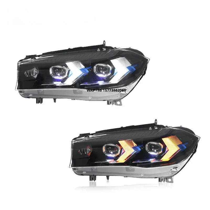 

1 шт. Светодиодные фары для автомобилей, аксессуары для систем освещения авто, 14-18 X5-F15, блок фар, автомобильные светодиодные лампы