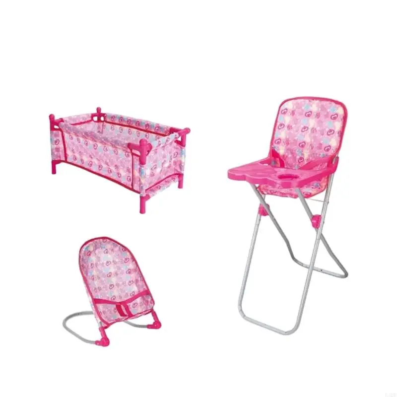 54DF Creative Role Playing Toy Wandeling voor kinderen Realistische High Chair Swing Nursery Room Set voor Toddler Pretend Play