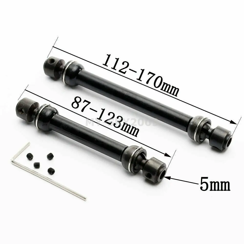 

2pcs Metal Steel 87-123mm/112-170mm Universal CVD Drive Shaft For RC Car Axial SCX10 D90