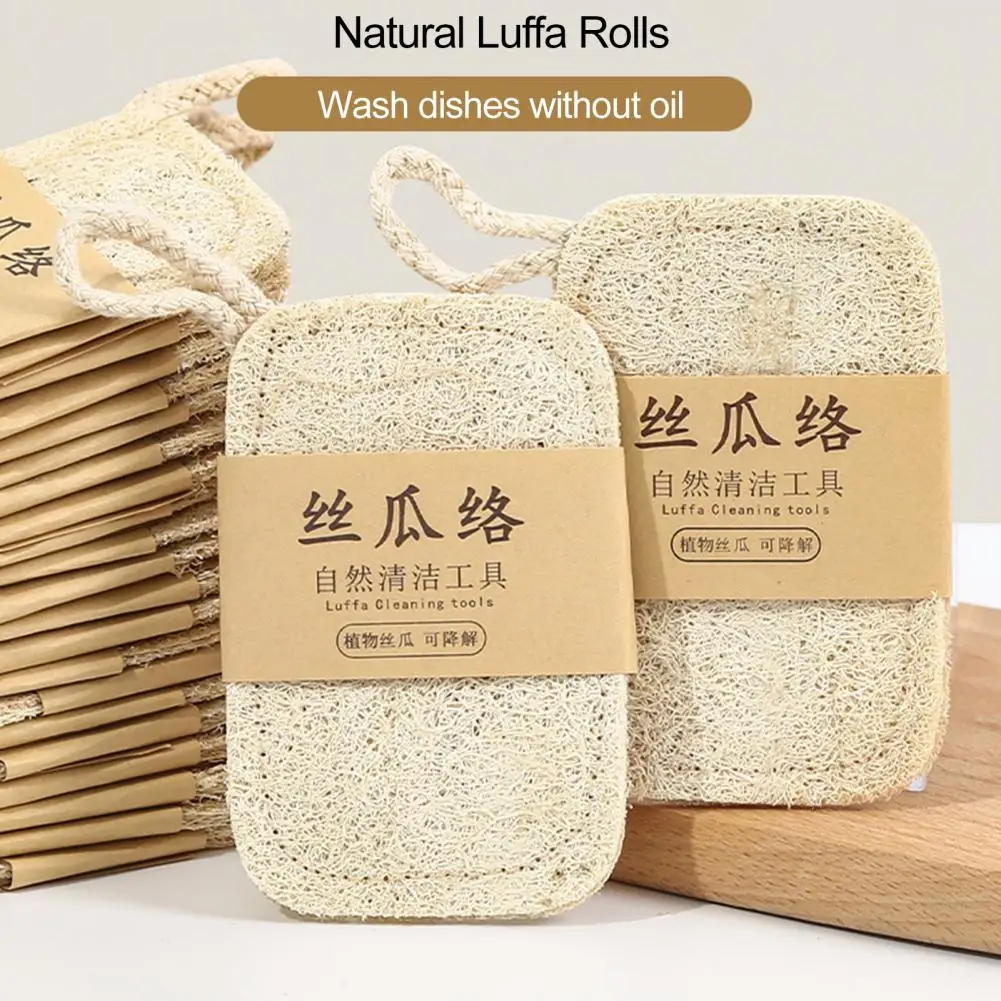 Loofah for Shower Quick Drying Loofah Dish Scrubber Natural Luffa Washing Cloth Set for Easy Pot Kitchen Sponge Brushes for Home