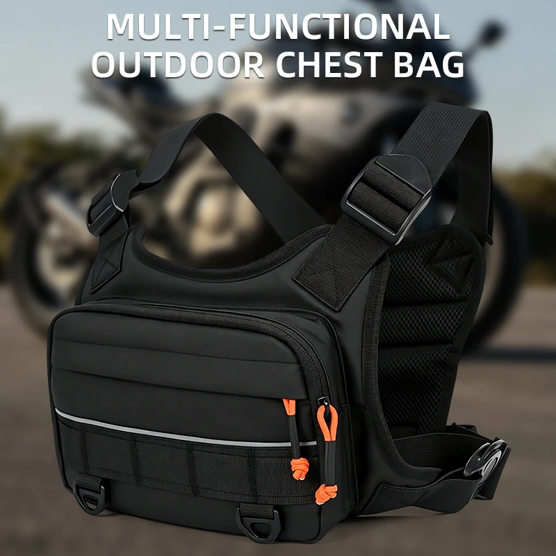 Motorcycle riding storage bag - Snapback backpack - Sports chest pocket - Lightweight front chest bag - Running vest bag