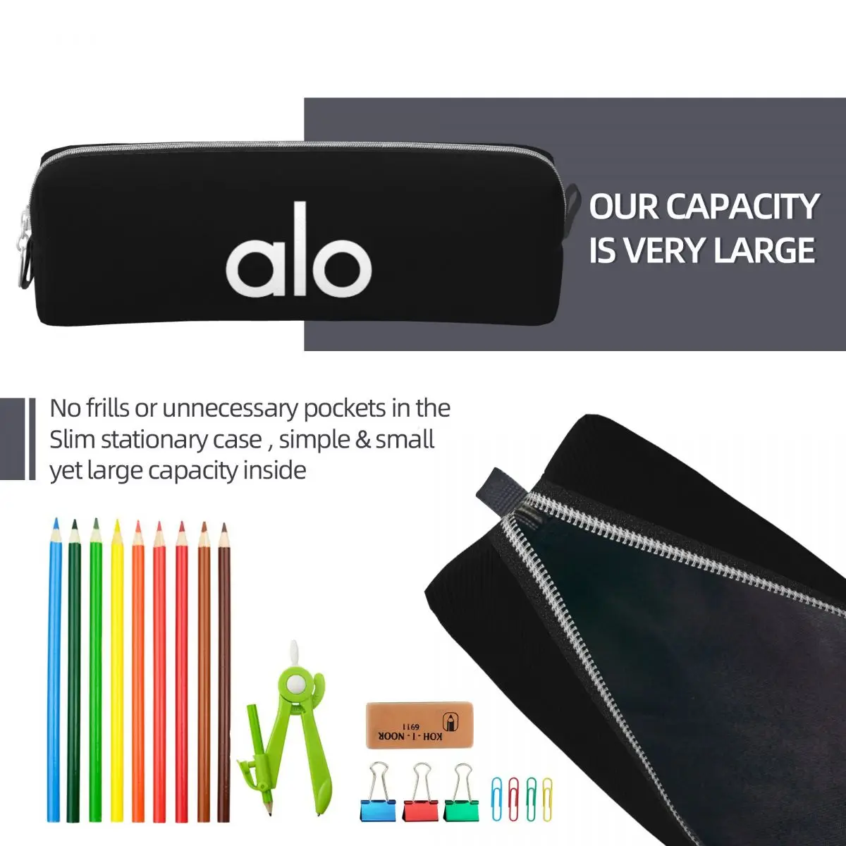 Imagem -06 - Adorável Aloe Pencil Case com Zipper para Crianças Pen Holder Grande Capacidade Bolsa para Estudantes Papelaria Escolar