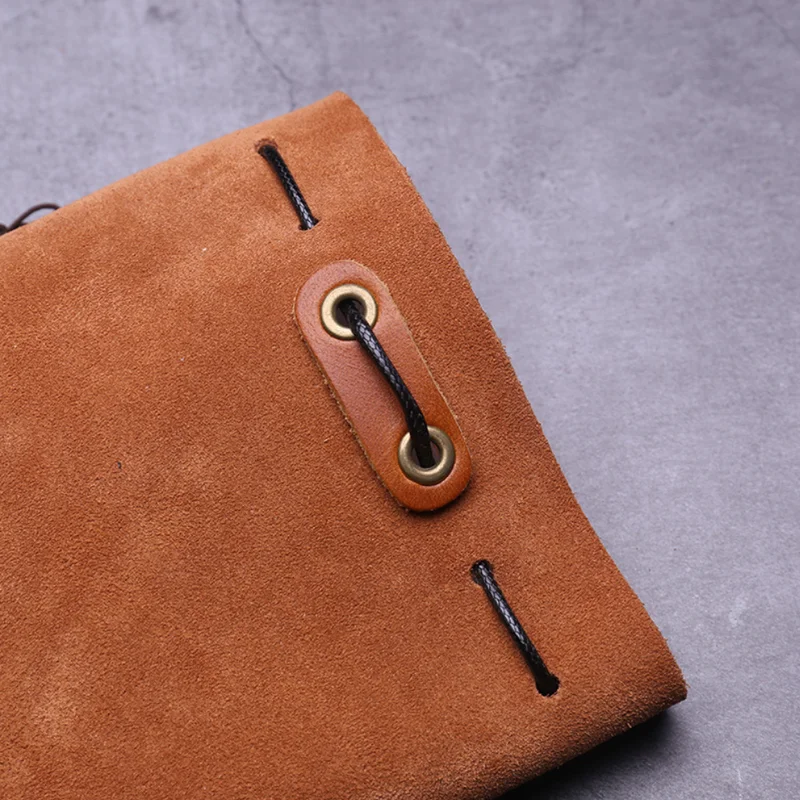 Genuine Leather Jewelry Organizer Suede Leathe Coin Purse Money Pocket Cowhide LeatherDrawstring Storage Bag