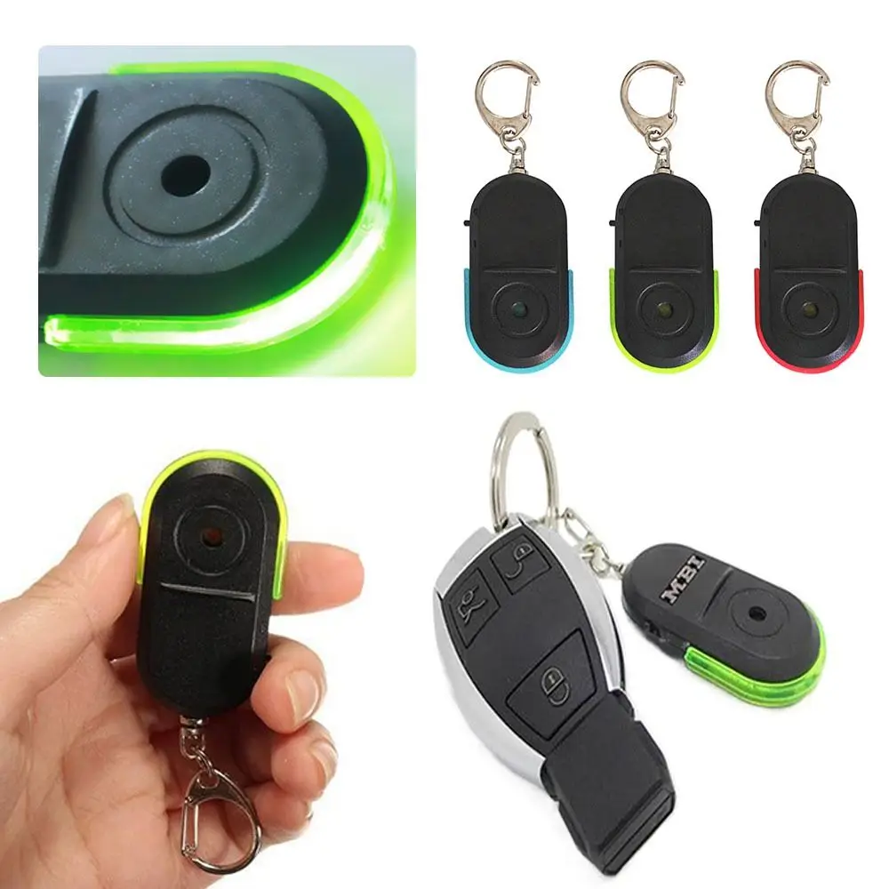 Mini With LED Light Car Key Finder Whistle Sound Locator Keychain Anti-Lost Alarm Key Finder Sensor Key Finder