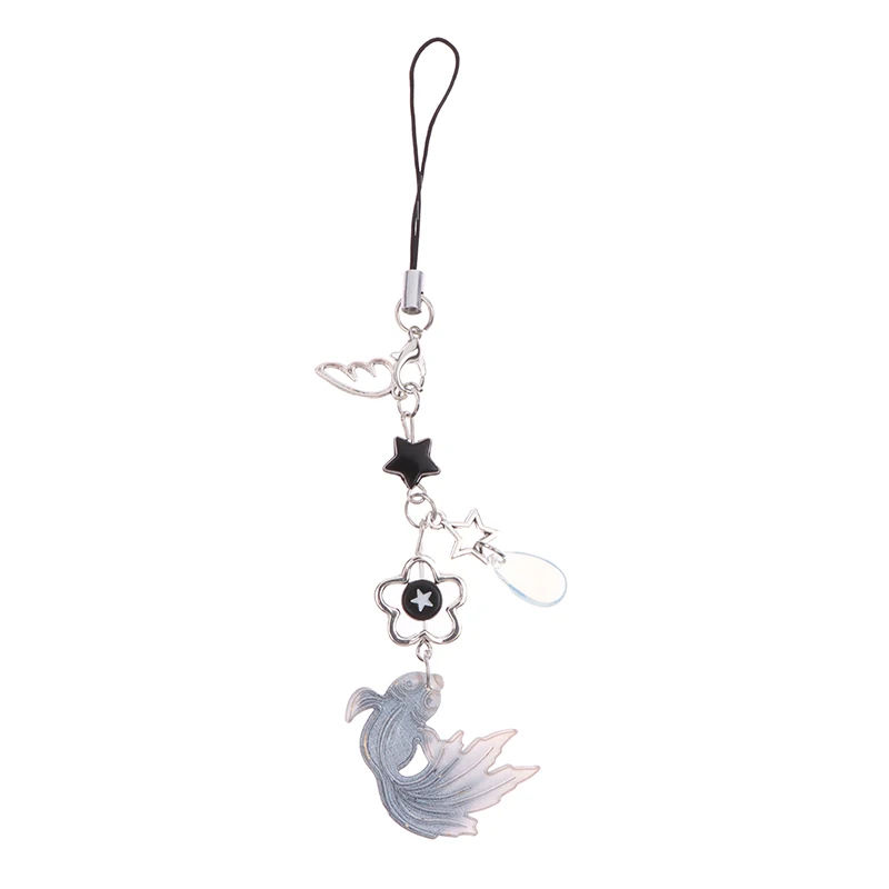 Colorful Fish Star Wrist Strap Phone Chain Keychain Lanyard Cell Phones String Cartoon Fringe Cellphone Chain Keyring Strap