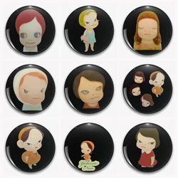 YOSHITOMO NARA Don't Cry Pins Cartoon Smoking We Are Punk Badges Funny Art Brooches Creative Gift For Lover Friends 58mm