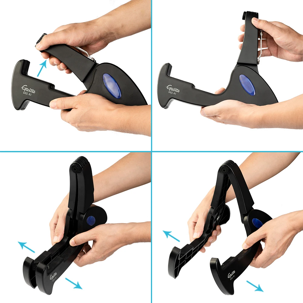 JOYO Guitto Series GGS-01 soporte de guitarra clásico plegable piso viaje soporte en forma de A trípode para guitarra eléctrica/acústica bajo