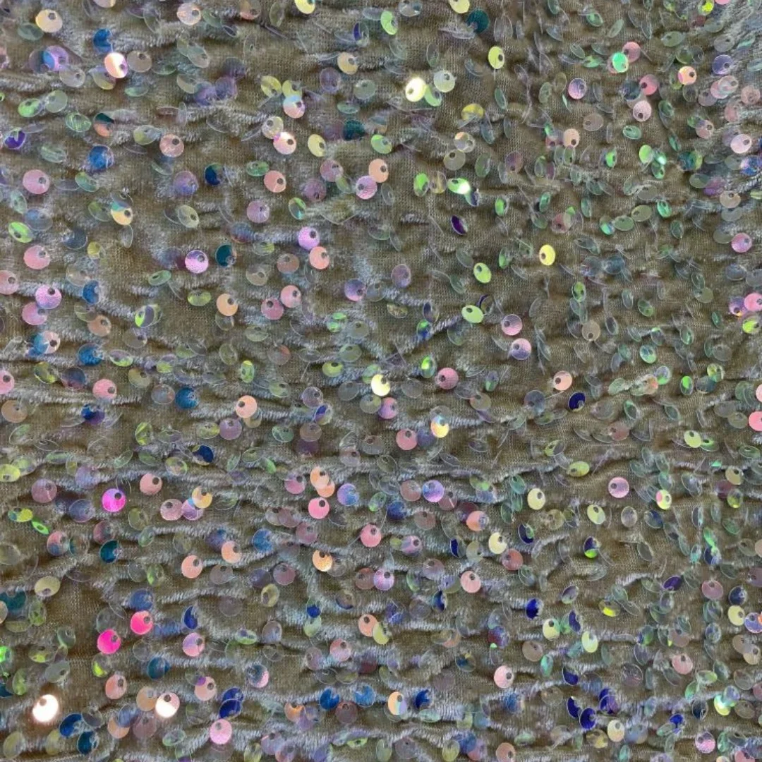 

Bead Embroidery Velvet Fabric Dense Sequins Non Directional Plush Sparkling Shine For Wedding Dress Evening Gown Decoration DIY