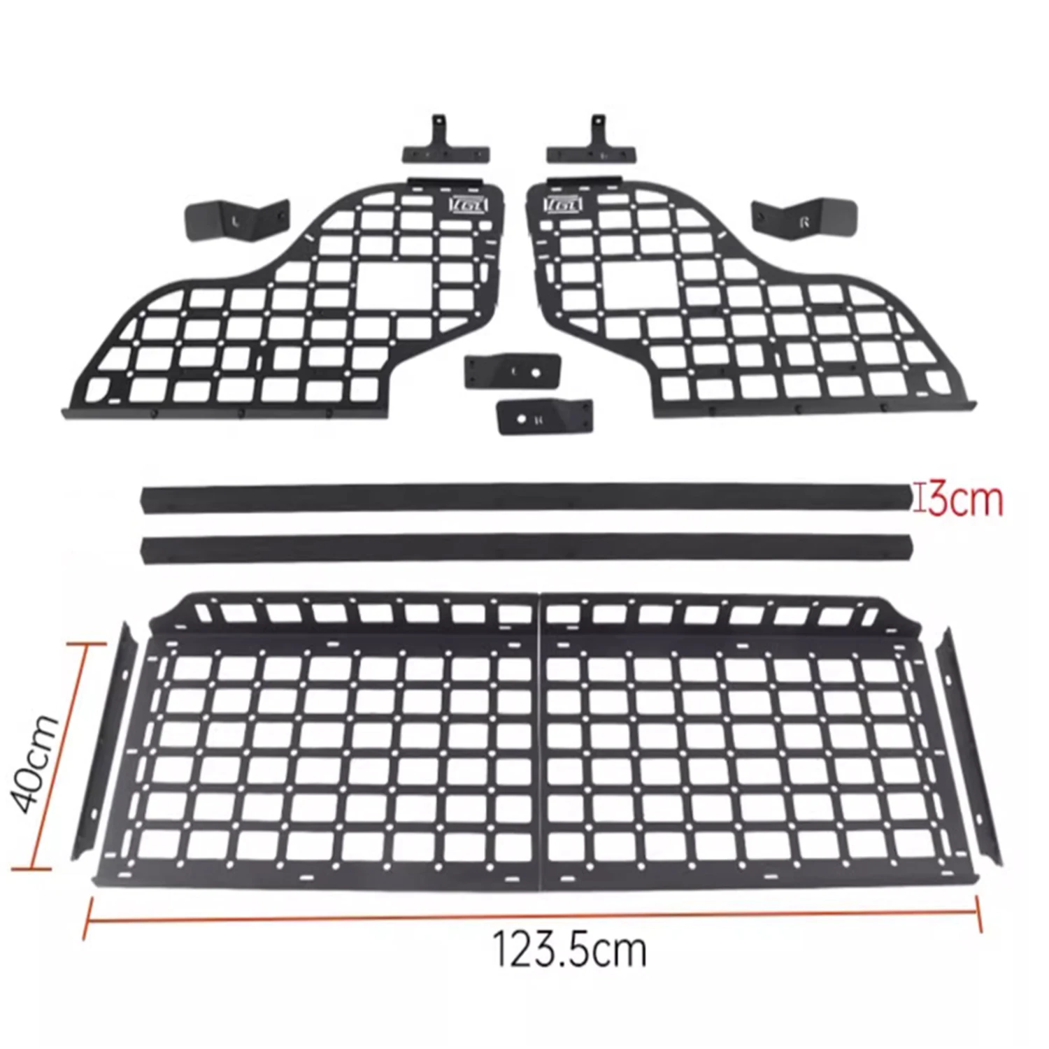 For Nissan X-Trail T31 2008-2013 Car Rear Trunk Shelf Modular Storage Racks Molle Panels Luggage Organizer Kit