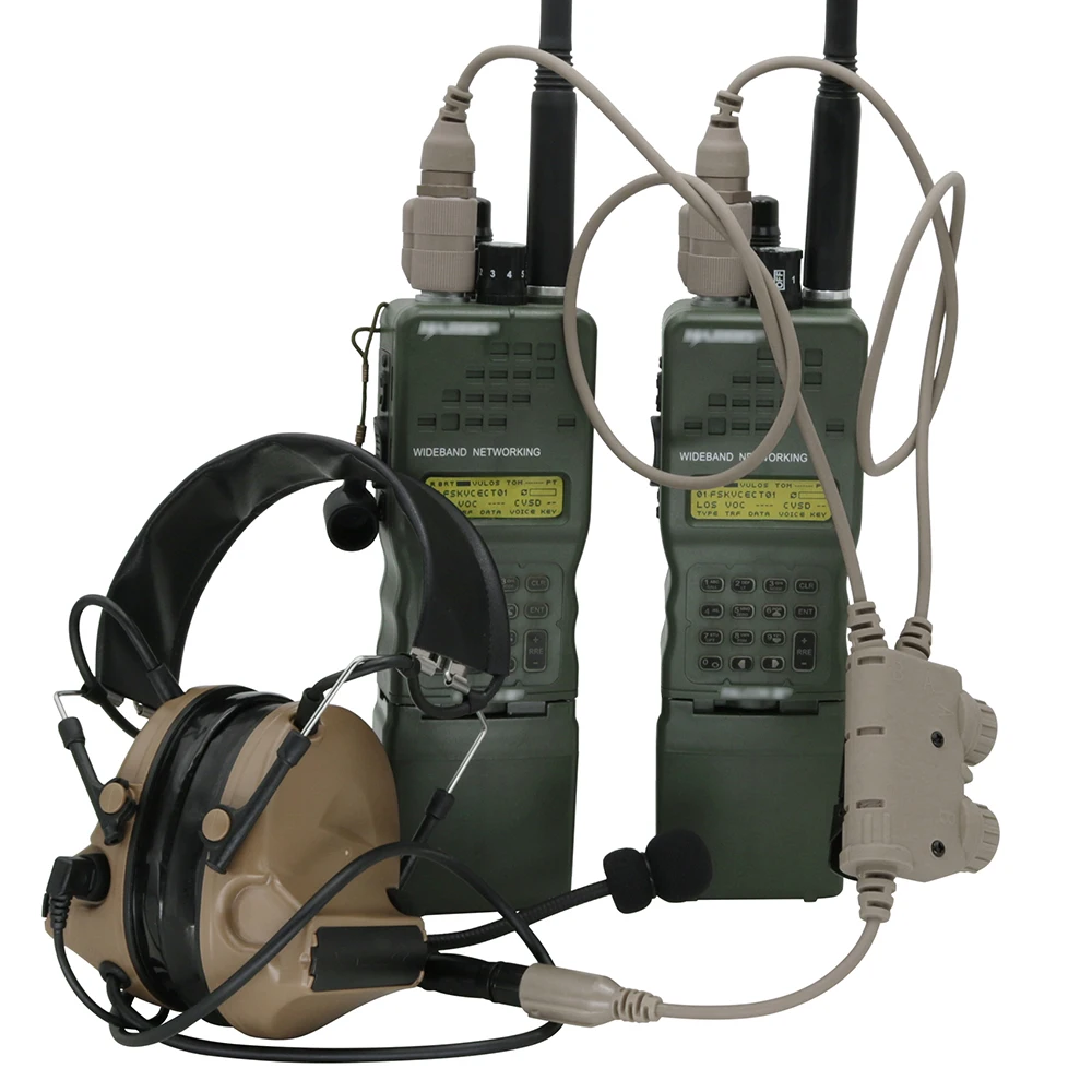 Tactical PTT Dual Communication RAC 6 pin Ptt for PRC 148/152/163 Walkie-talkie for Tactical Headset COMTAC Airsof Shoot earphon